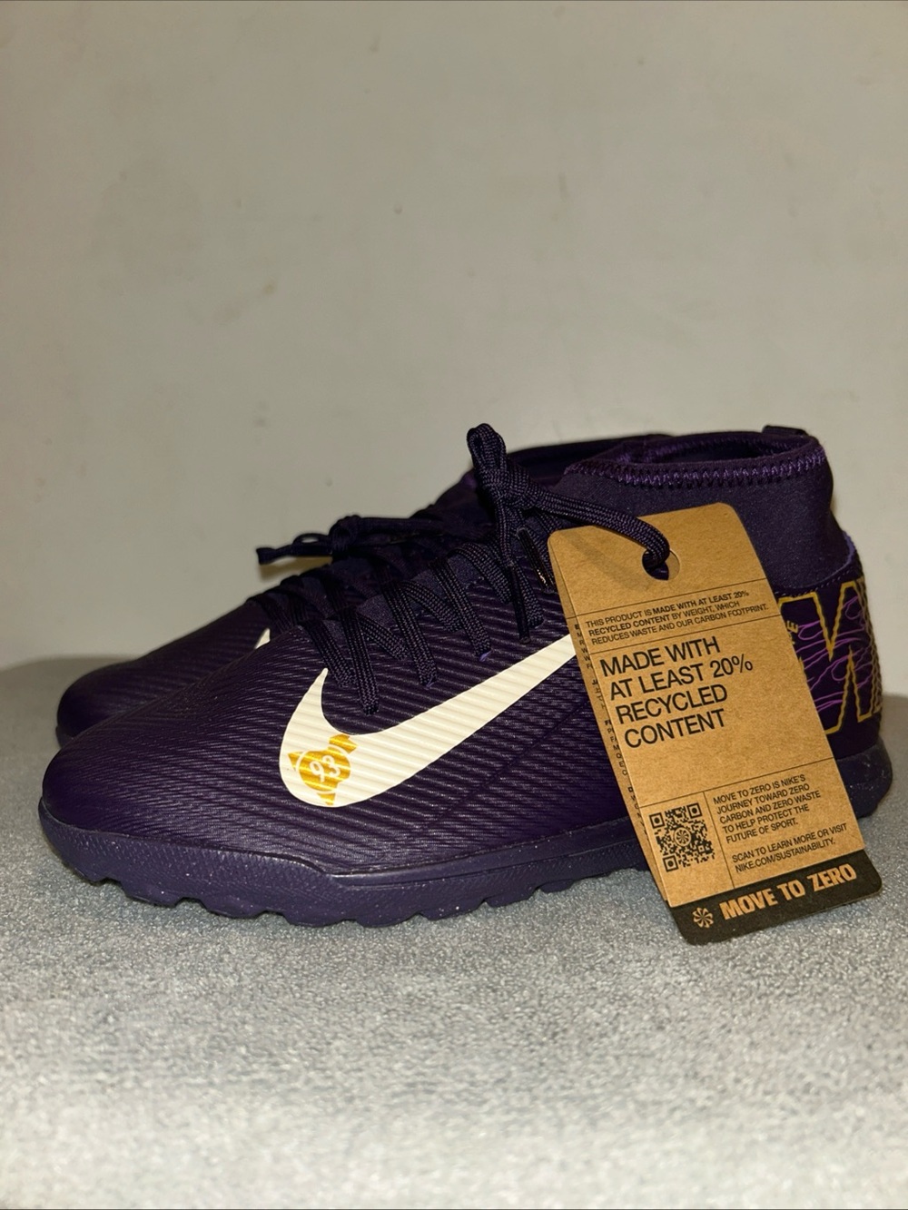Youth Jr Zoom Vapor 16 Academy TF KM Soccer Turf Cleats Size 5.5Y GRAND PURPLE